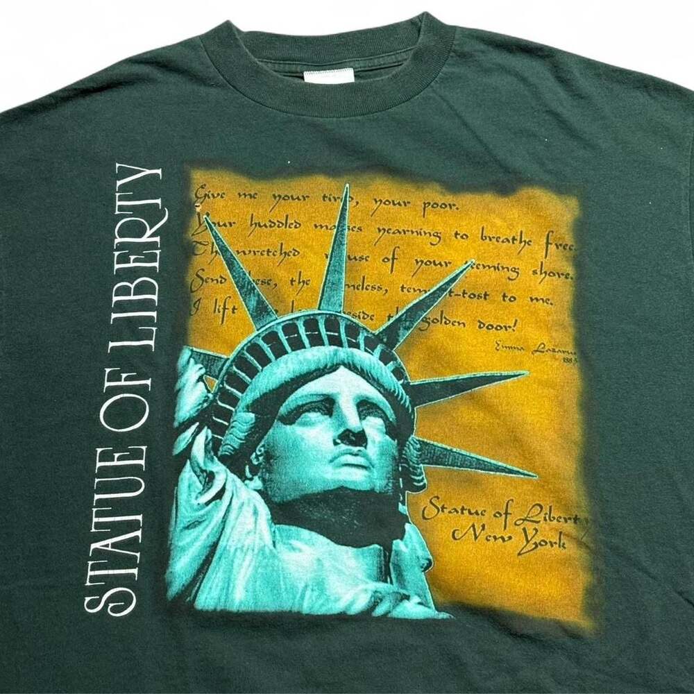 Dynasty Statue of Liberty New York Green Graphic T-Shirt XL